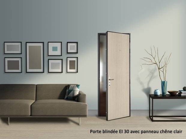 porte blindée EI30 châtin clair
